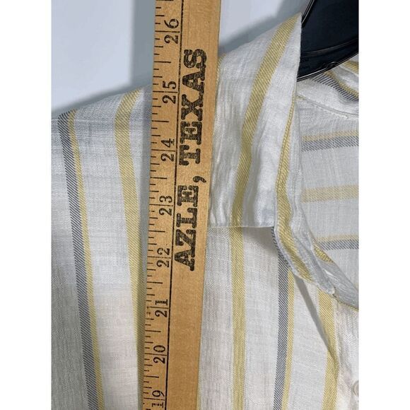 Love Notes Women’s Striped Button Down Long Sleeve Linen Shirt Multicolor Small - Picture 7 of 8